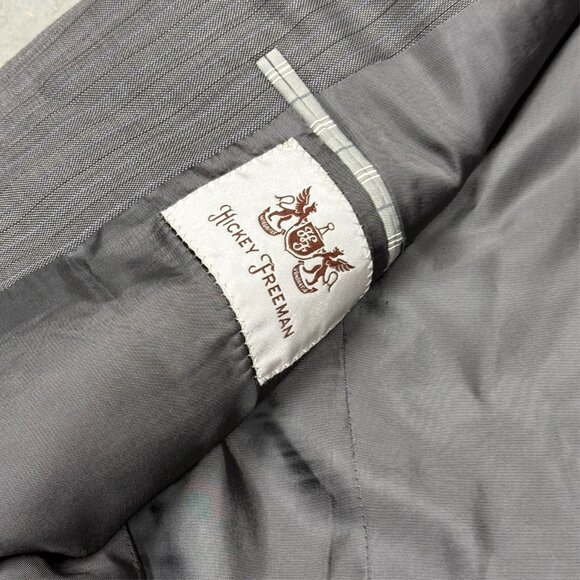 Hickey Freeman Blazer 100% Worsted Wool Grey Made in USA 42L - Picture 7 of 8